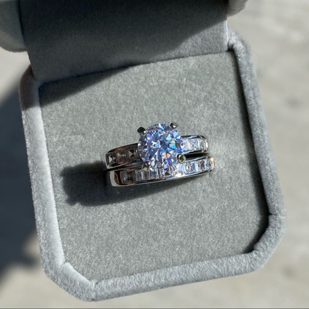 NEW 3 CT 925 STERLING SILVER CUBIC ZIRCONIA RING